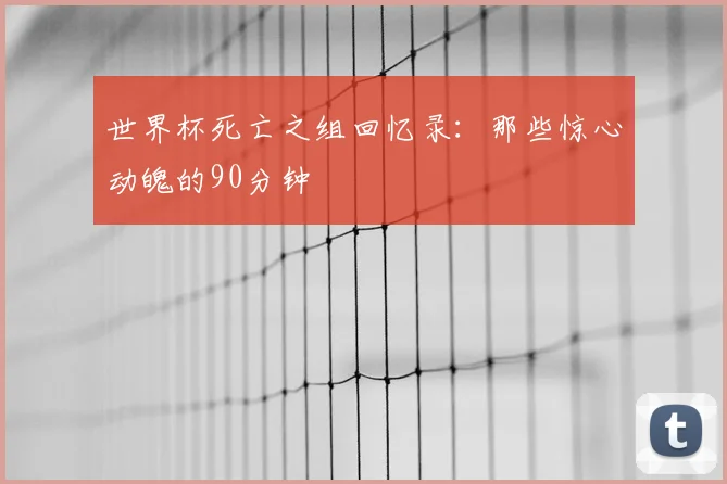 世界杯死亡之组回忆录：那些惊心动魄的90分钟